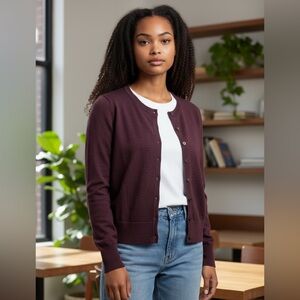 Banana Republic Cardigan.  Plum.  Size XS.